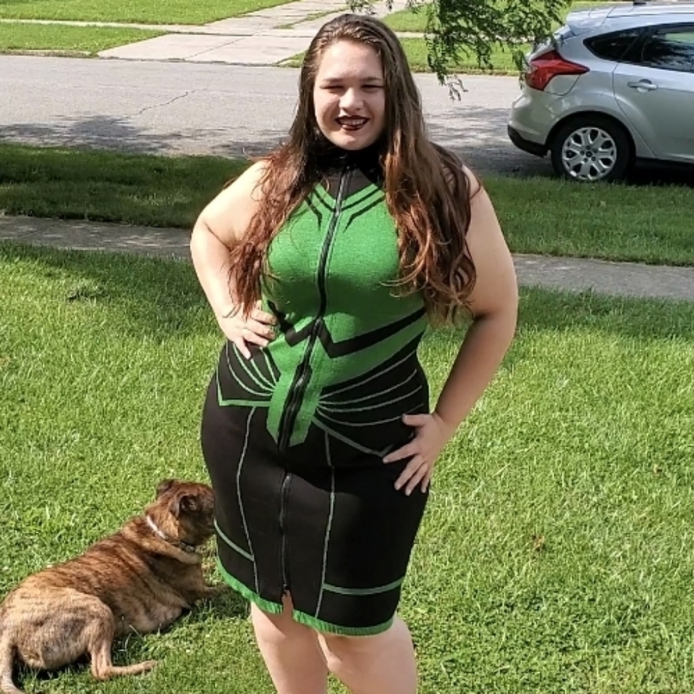 Elhoffer Marvelous Goddess of Death Zipper Sheath Dress 3XL Genuine Rare Retired - Picture 7 of 16